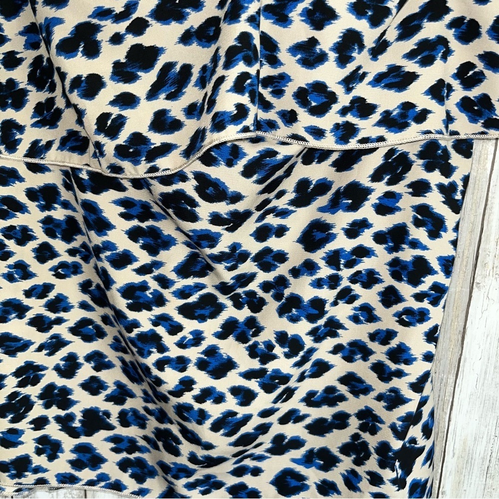 Tyche Blue and Black Leopard Print Halter - Picture 2 of 5
